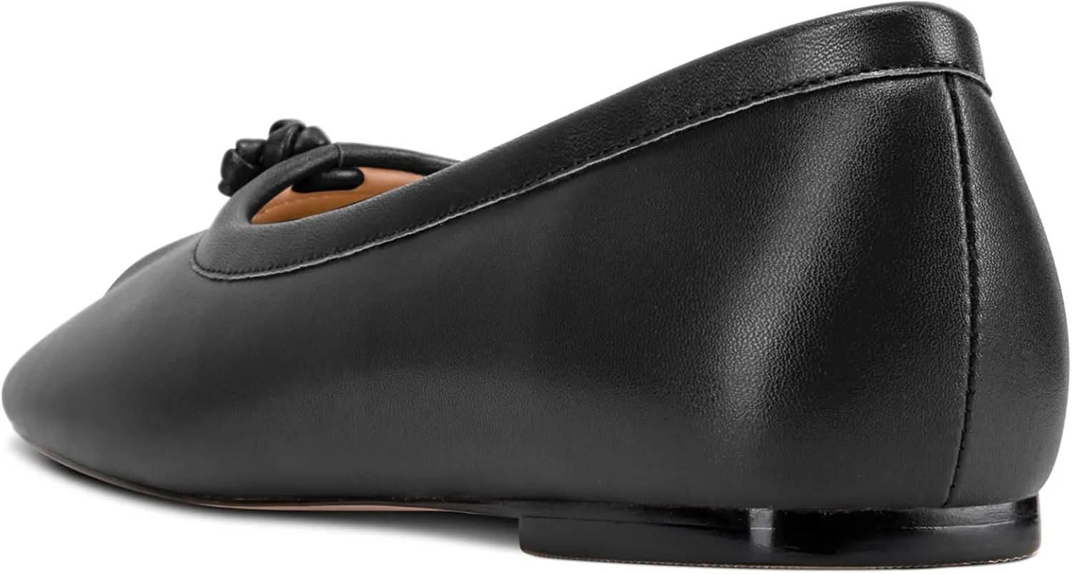 Aachcol Womens Square Toe Ballet Flats Slip-on Classic Work Flats Shoes Dress Shoes