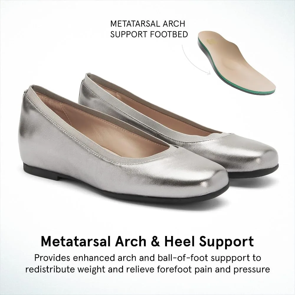 ABEO Cadence Ballet Flats for Women | Metatarsal Pad | Arch Support Flats Shoes | Ball of Foot Cushion | Premium Leather Upper & Lining