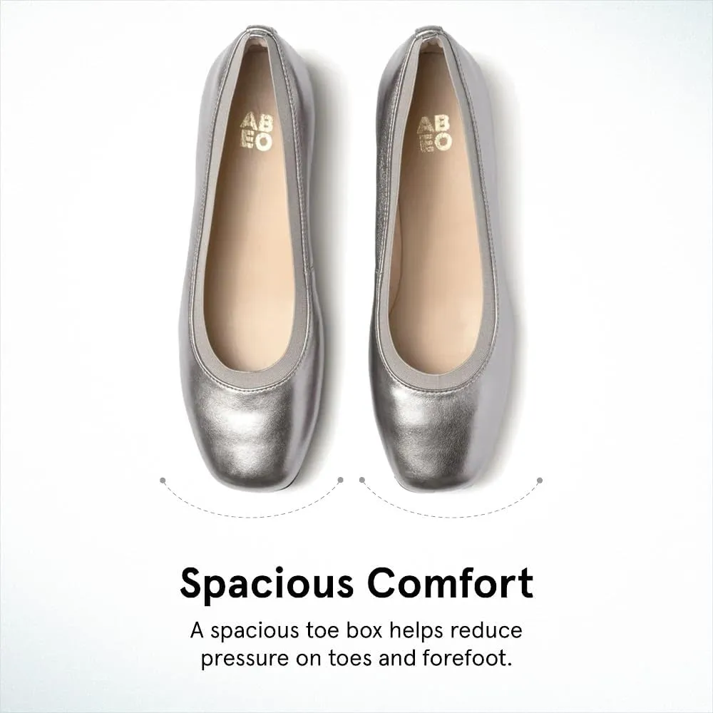 ABEO Cadence Ballet Flats for Women | Metatarsal Pad | Arch Support Flats Shoes | Ball of Foot Cushion | Premium Leather Upper & Lining