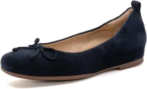 ABEO Cadence Bow Ballet Flats for Women | Built-in Orthotic Insole | Arch Support Flats Shoes | Dressy Work Low Wedge | Premium Leather Upper & Lining