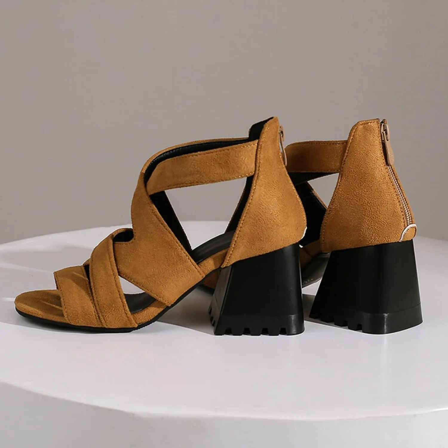 Aflngle Women's Snakeskin Printed Chunky Heel Block Open Toe Sandals Fashion Snake Cross Strap Back Zipper Cutout Evening Party Prom Dress Sandal Pumps Shoes