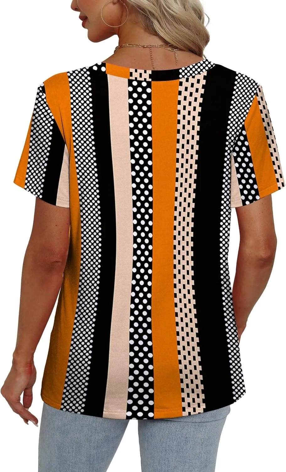 Alaroo Womens Summer Tops 2025 V Neck Short Sleeve Shirts Trendy Dressy Casual Vacation Outfits Printed
