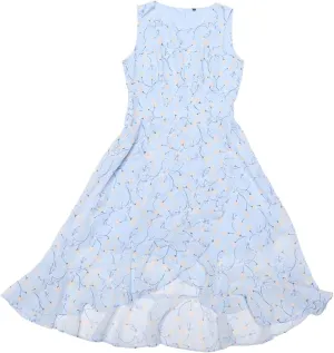 Allegra K Women's Summer Dresses 2025 Wrap Ruffle High Low Hem Round Neck Keyhole Back Sleeveless Floral Dress