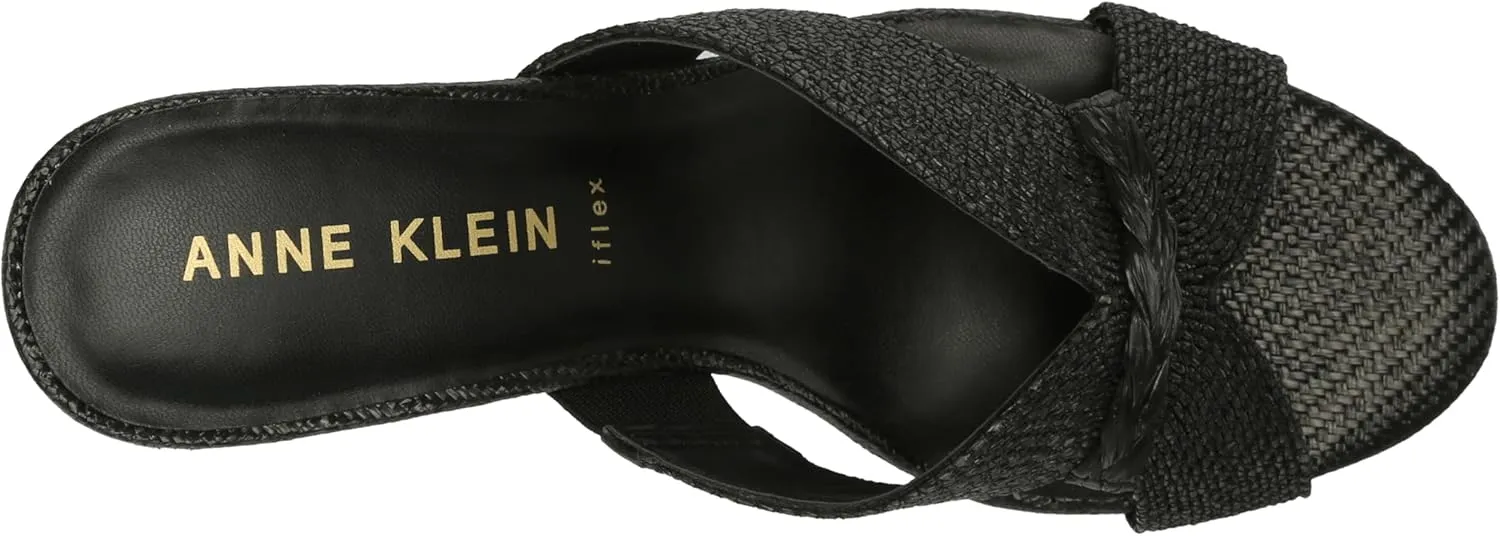 Anne Klein Womens Aubrie Slip On Strappy Mule Sandals