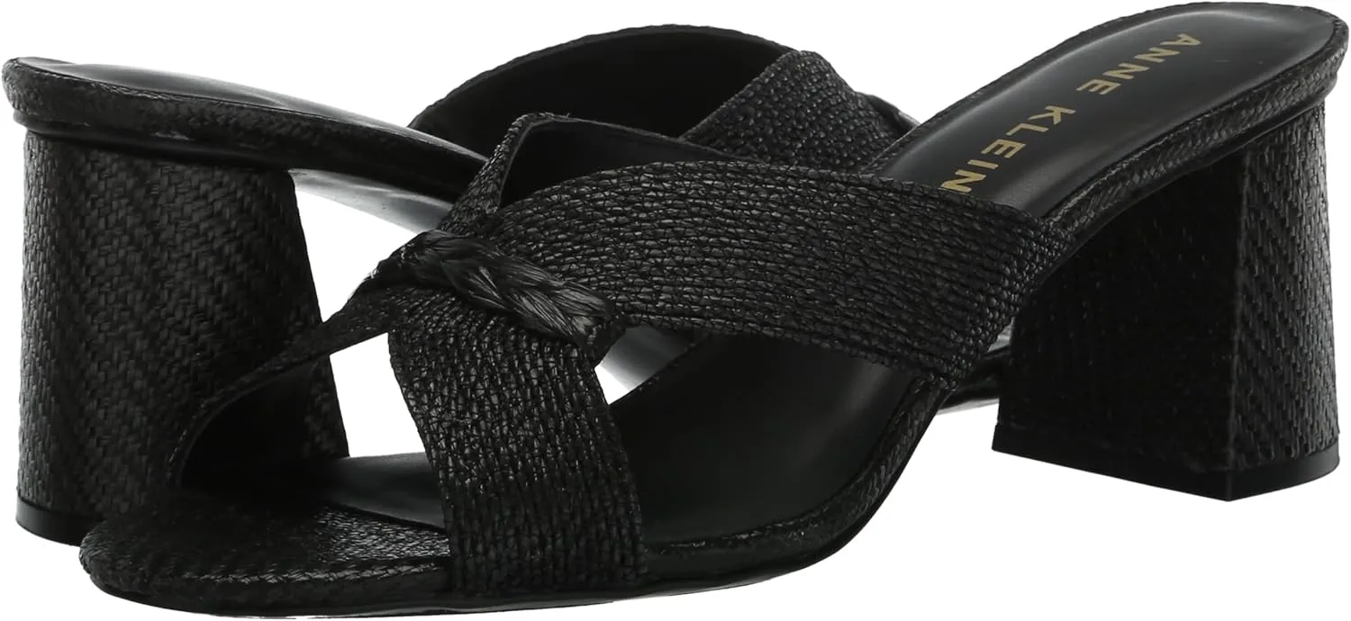 Anne Klein Womens Aubrie Slip On Strappy Mule Sandals