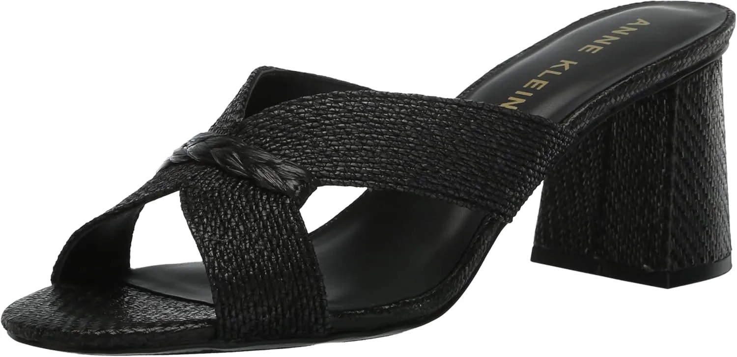 Anne Klein Womens Aubrie Slip On Strappy Mule Sandals