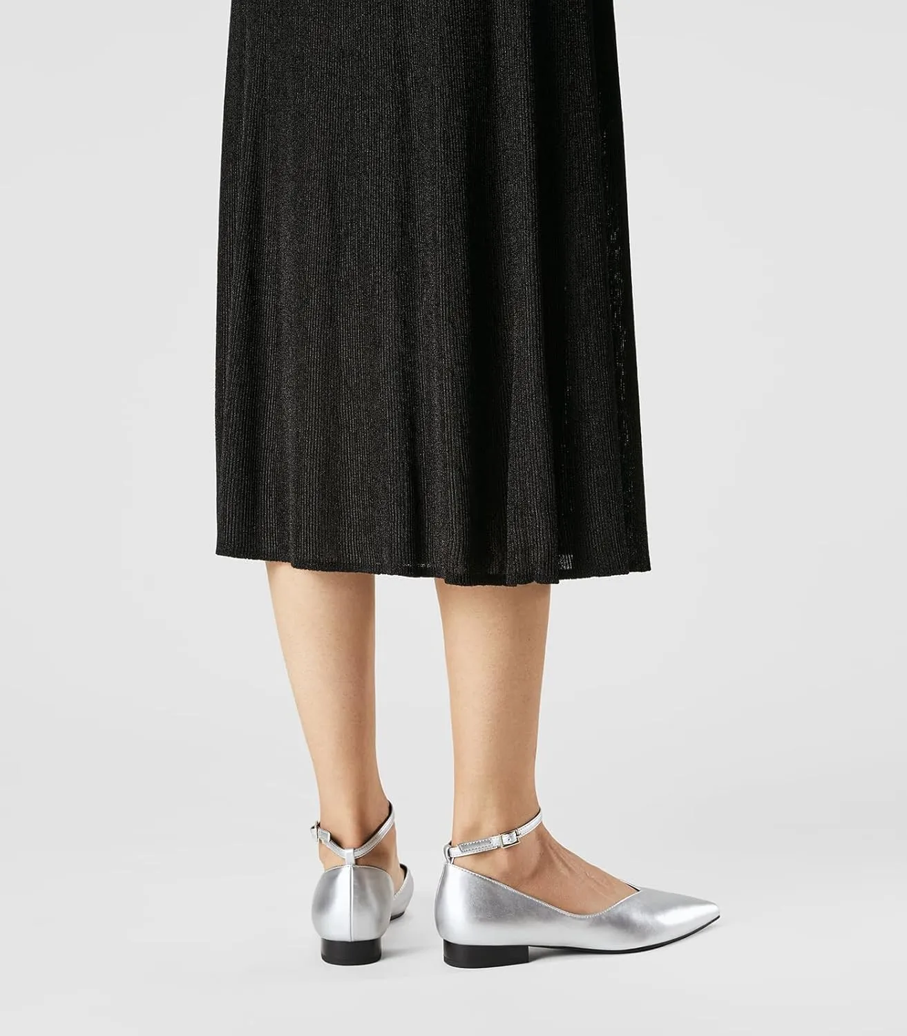 Arromic Black Flats for Women Flats with Ankle Strap Pointed Toe Dress Flat Shoes for Work Office Dressy