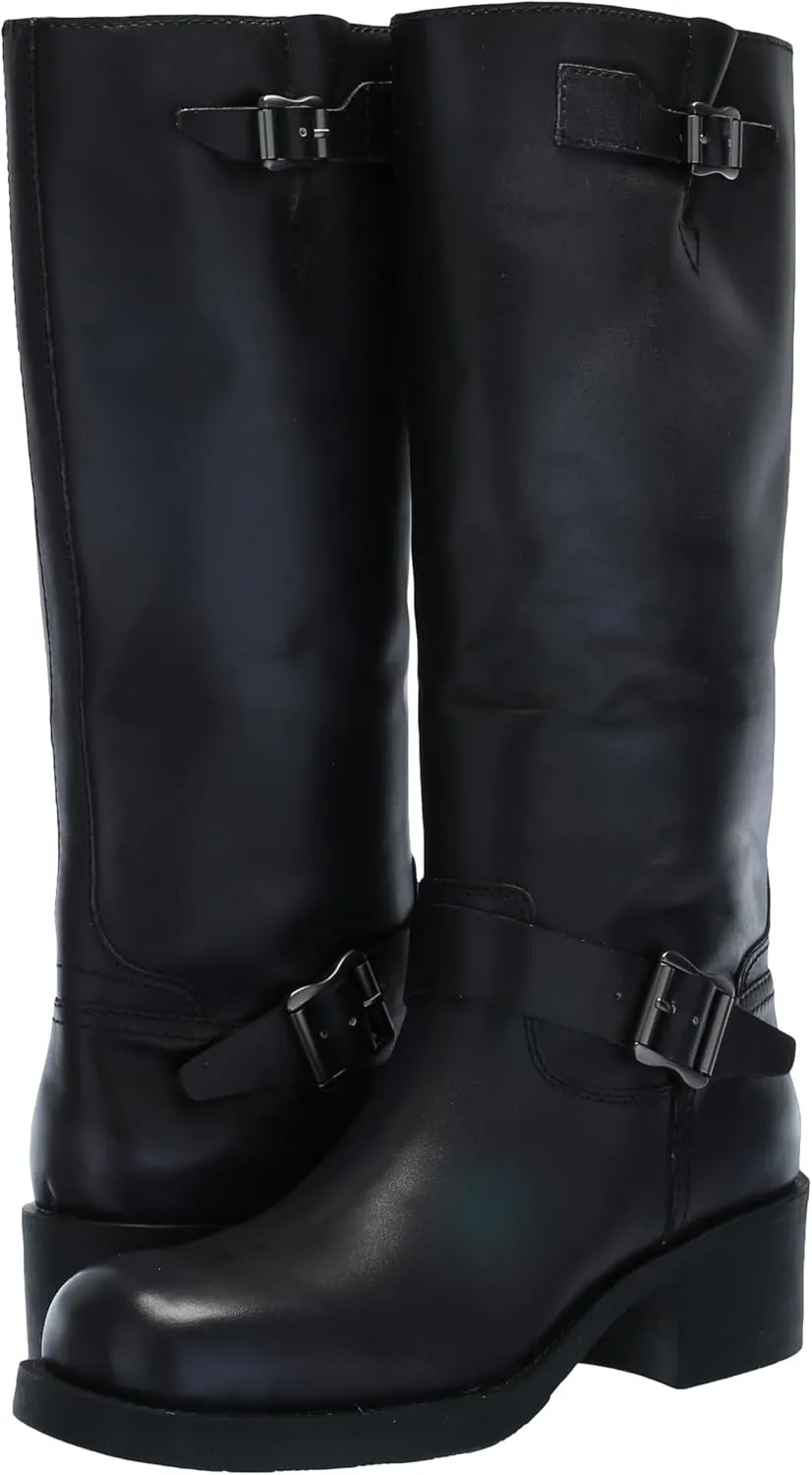 Ash Trinidad Tall Shaft Harness Women's Stylish Leather Boots with Buckle Detail, Durable Sole, Comfortable Fit