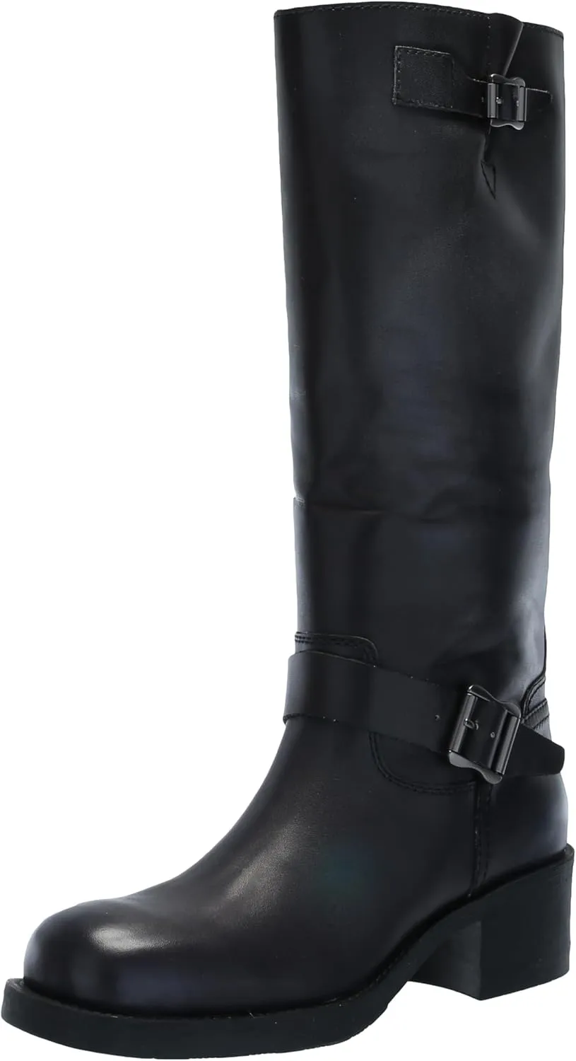 Ash Trinidad Tall Shaft Harness Women's Stylish Leather Boots with Buckle Detail, Durable Sole, Comfortable Fit