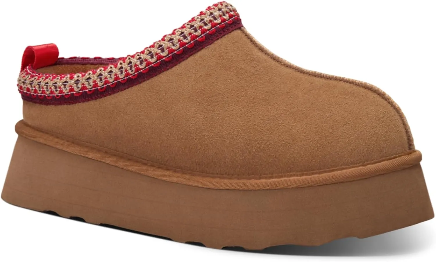 ATHMILE Womens Slippers Platform Mini Boots Slippers for Women Short Ankle Boots Tasman Slippers Suede Upper Fur Fleece Lined for Outdoor