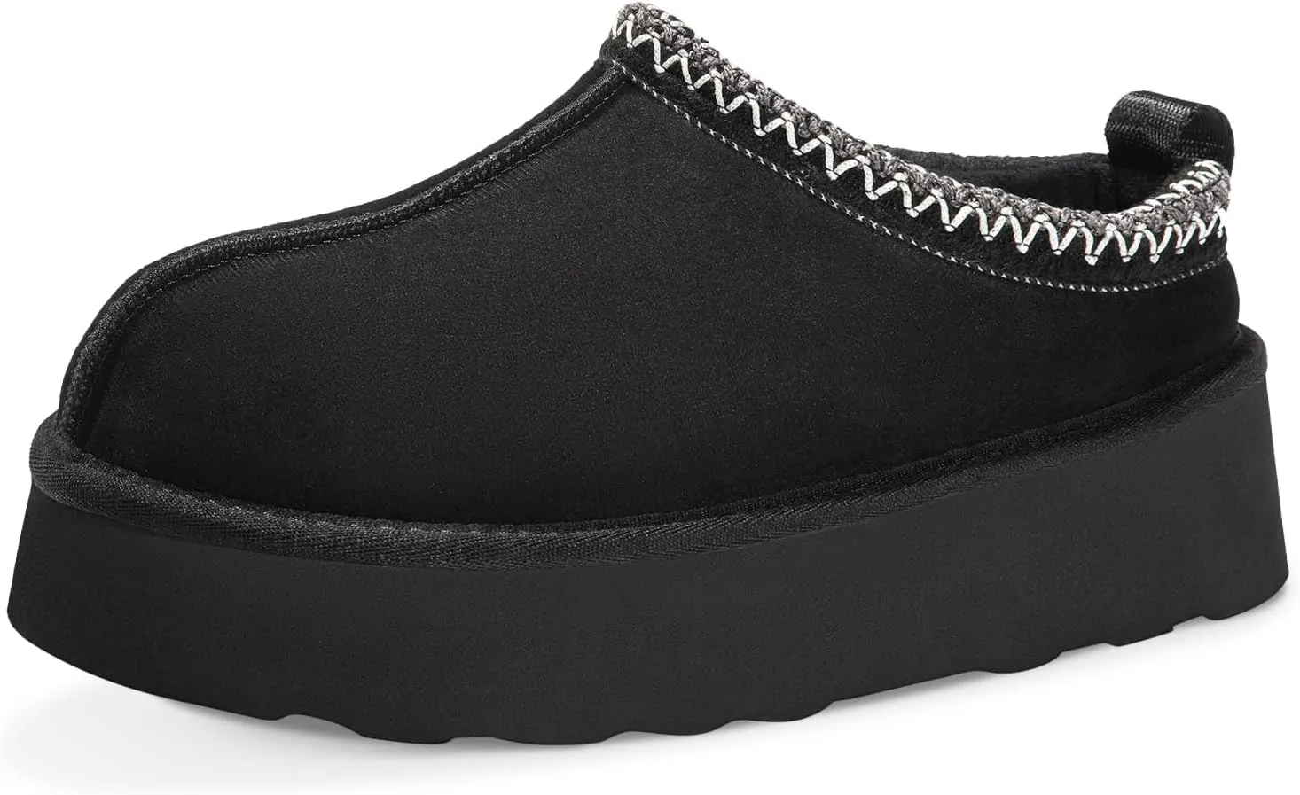 ATHMILE Womens Slippers Platform Mini Boots Slippers for Women Short Ankle Boots Tasman Slippers Suede Upper Fur Fleece Lined for Outdoor