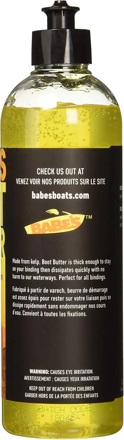 Babe’s Boot Butter – Water-Based Binding Lubricant for Wakeboards & Skis – Eco-Friendly, Non-Drying Formula for Easy Entry & Snug Fit - 1 Pint