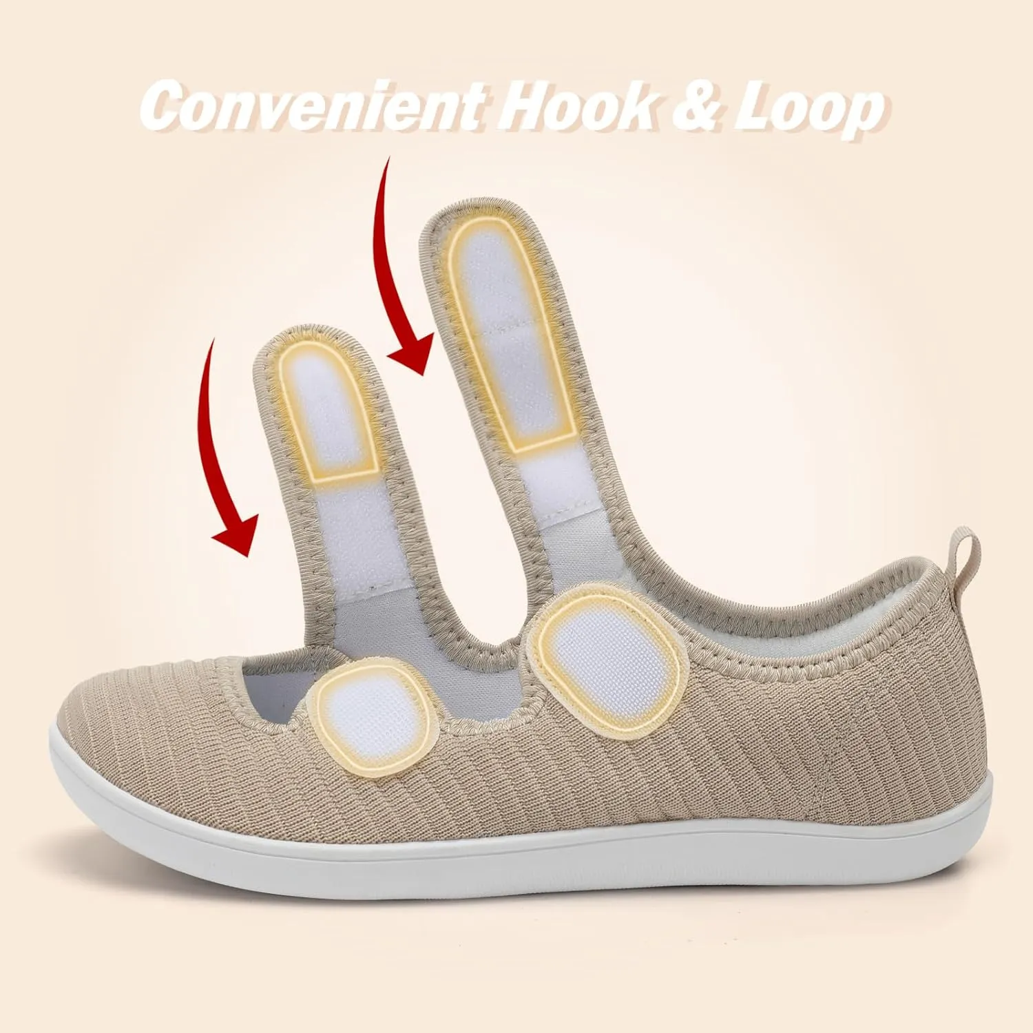 Besroad Womens Walking Shoes Wide Diabetic Shoes Adjustable Barefoot Casual Sneakers Breathable Zero Drop Arthritis Edema Sneakers Indoor Outdoor