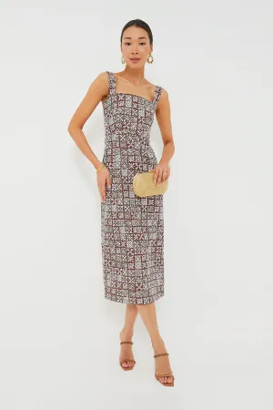 Best-value Slip Long Checkerboard White with Brown Percentage-based sale Dress