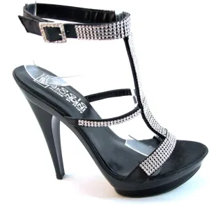 BIONDINI Women's 7160 Party Sandals Italian Designer Dressy Swarovski Double Platform High Heel