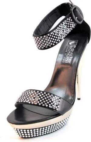 BIONDINI Women's Italian Designer 7681 Dressy Double Platform Leather Sandal High Heel
