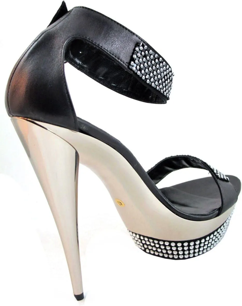 BIONDINI Women's Italian Designer 7681 Dressy Double Platform Leather Sandal High Heel