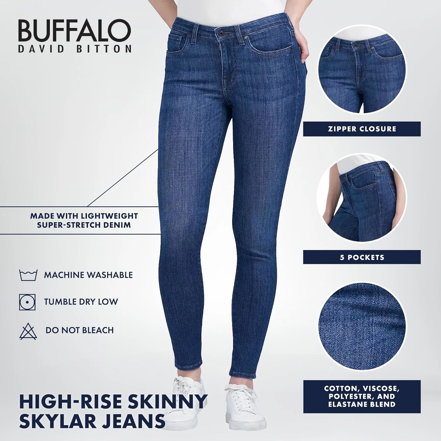 Buffalo David Bitton Women's Alexa Mid-Rise Skinny Jean