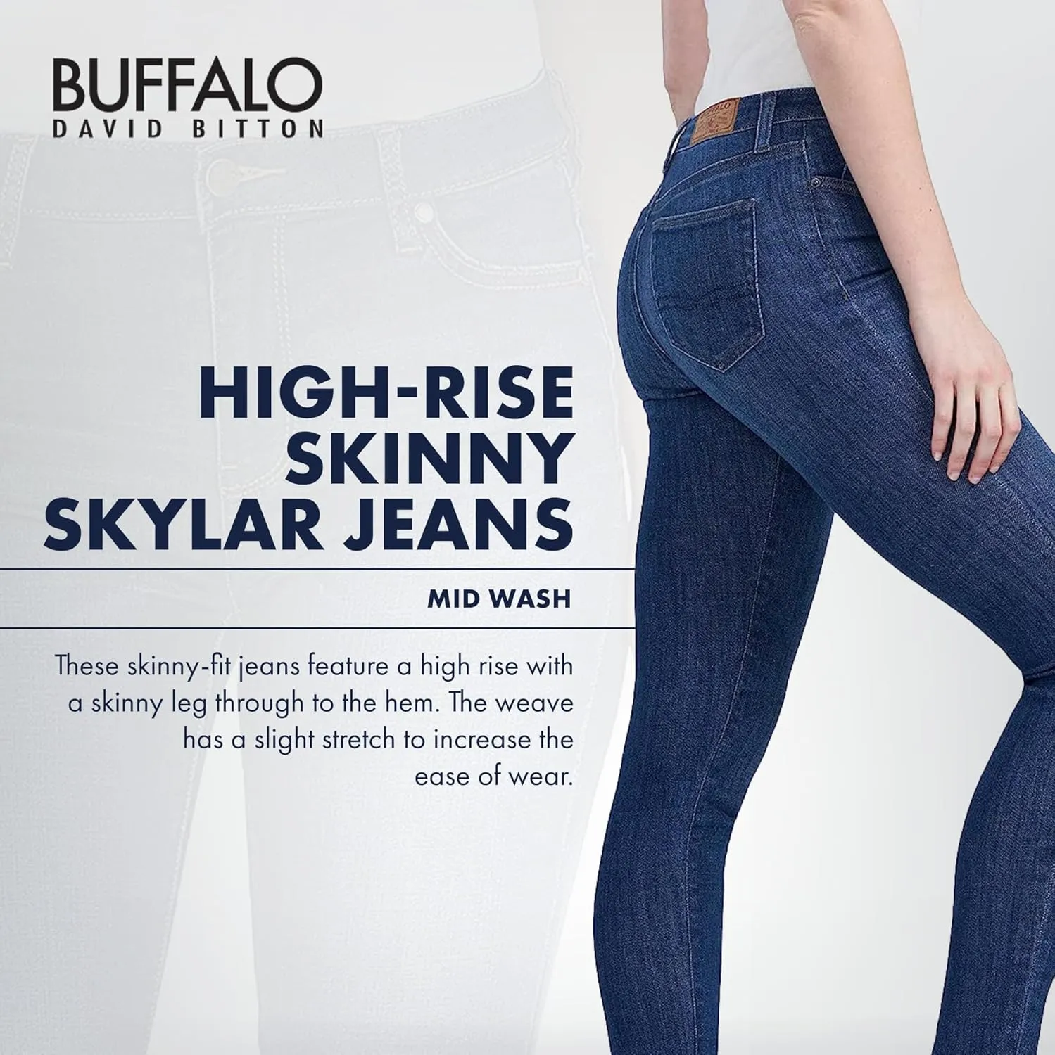 Buffalo David Bitton Women's Alexa Mid-Rise Skinny Jean