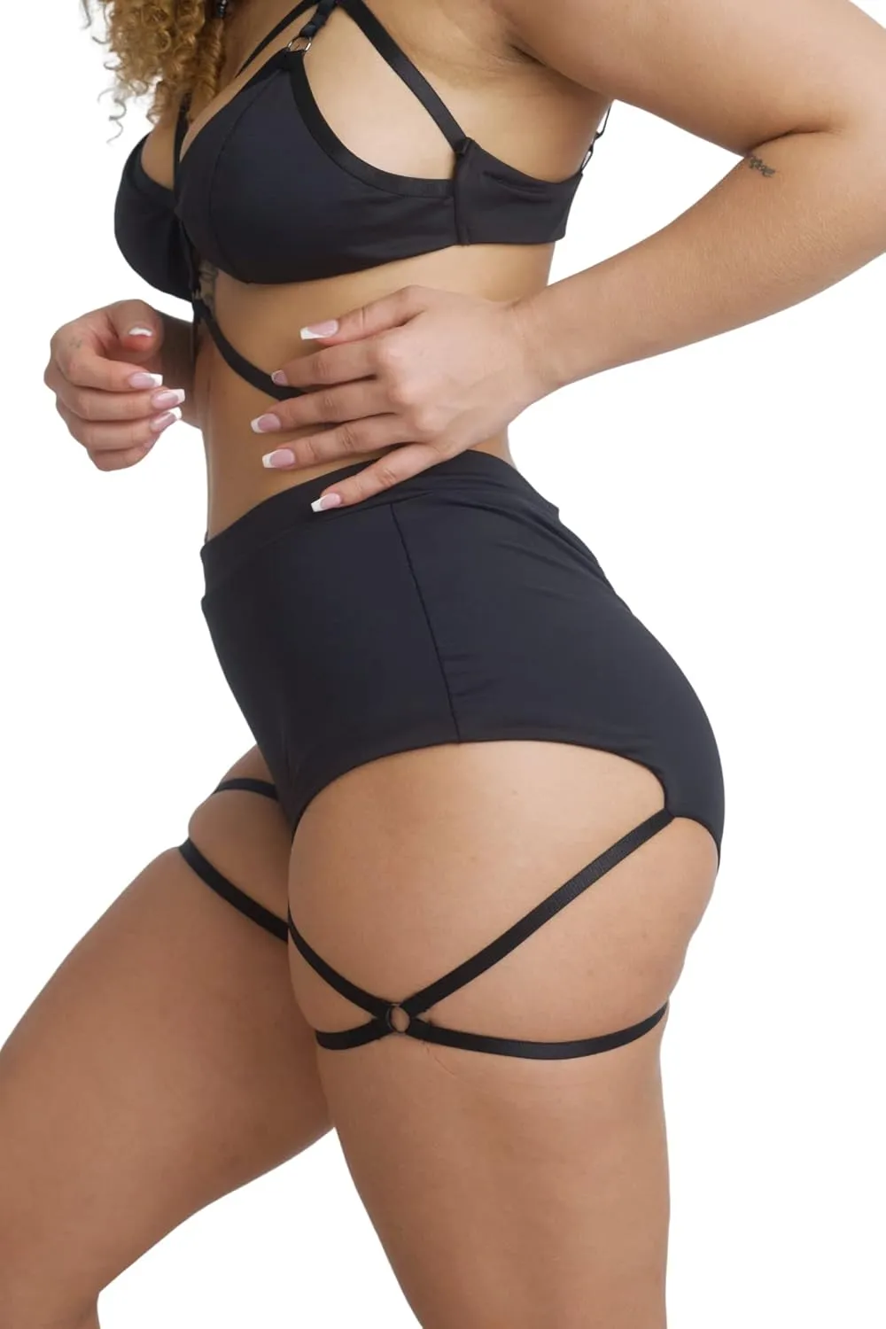 BZB Women's Booty Shorts with Garters High Waisted Workout Pole Dance Yoga Hot Pants Active Butt Lifting Sports Leggings