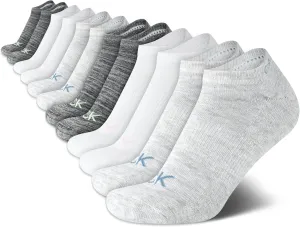 Calvin Klein Women's No Show Socks - 12 Pack Cushioned Athletic Low Cut Ankle for Women - Breathable Sports (4-10)