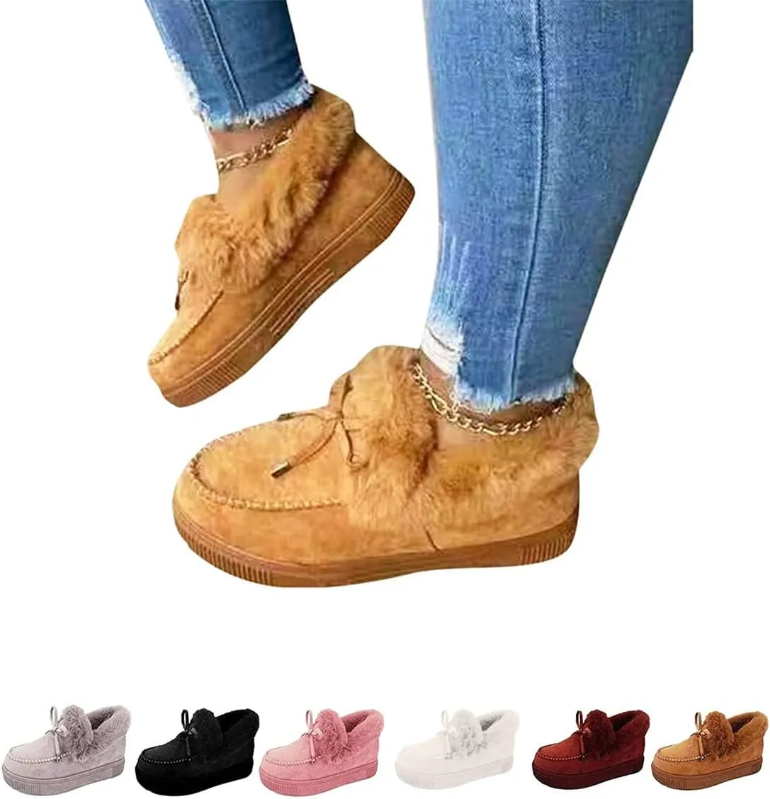 Casual Fashion Flat Boots, Women's Boots Round Head Thick Sole Orthopedic Arch-Support Wool Thick Warm Cotton Shoes