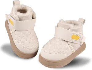 Charrost Baby Toddler Boy Girl Snow Winter boots Size 5 Toddler Ankle boots 12-18Months Waterproof&Water-resistant Warm Wide Barefoot Girls Boys Infant Black Winter shoes