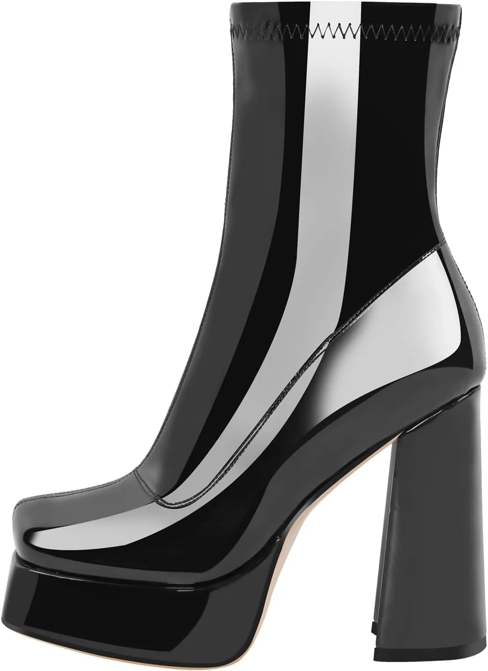 Chunky Ankle Boots Thick High Heels Platform Shoes