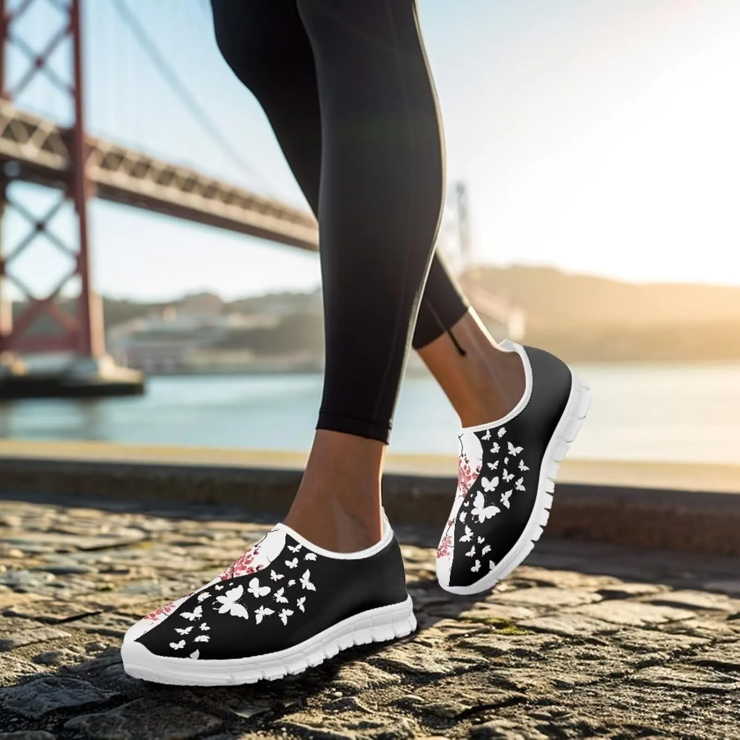 Coloranimal Flats for Women Slip On Shoes Causal Womens Loafers Walking Shoes Lightweight Mesh Athletic Shoes with Anti Skid Sole