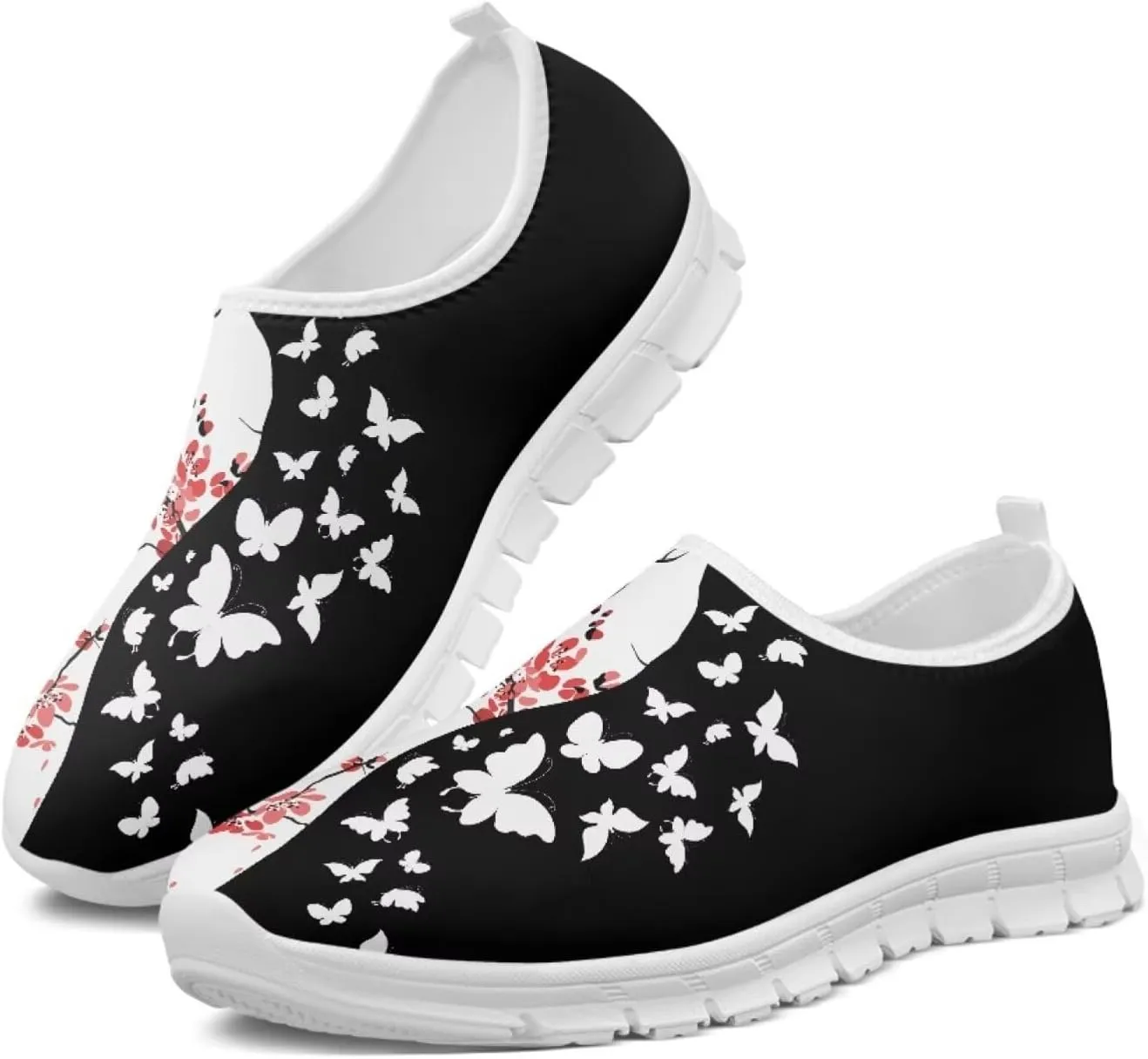 Coloranimal Flats for Women Slip On Shoes Causal Womens Loafers Walking Shoes Lightweight Mesh Athletic Shoes with Anti Skid Sole