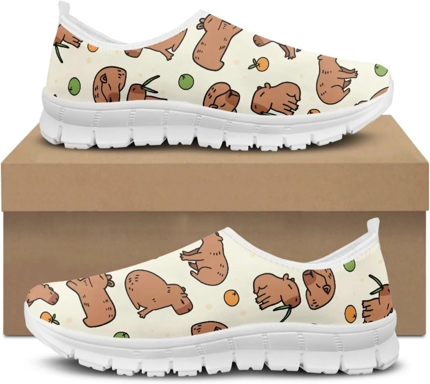 Coloranimal Flats for Women Walking Shoes Womens Loafers Slip On Shoes Travel Shoes with Anti Skid Sole Cute Watre Shoes Casual Flats