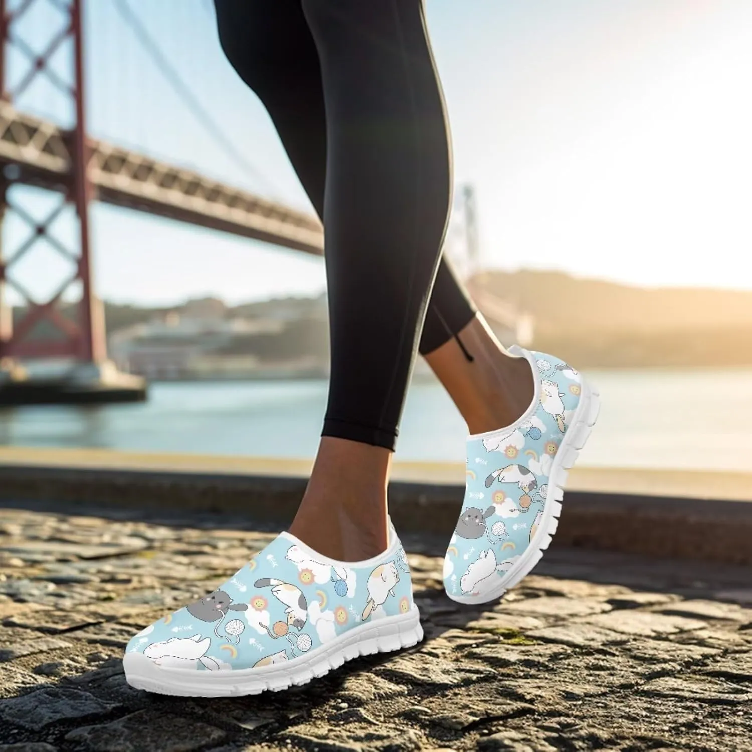 Coloranimal Flats for Women Walking Shoes Womens Loafers Slip On Shoes Travel Shoes with Anti Skid Sole Cute Watre Shoes Casual Flats