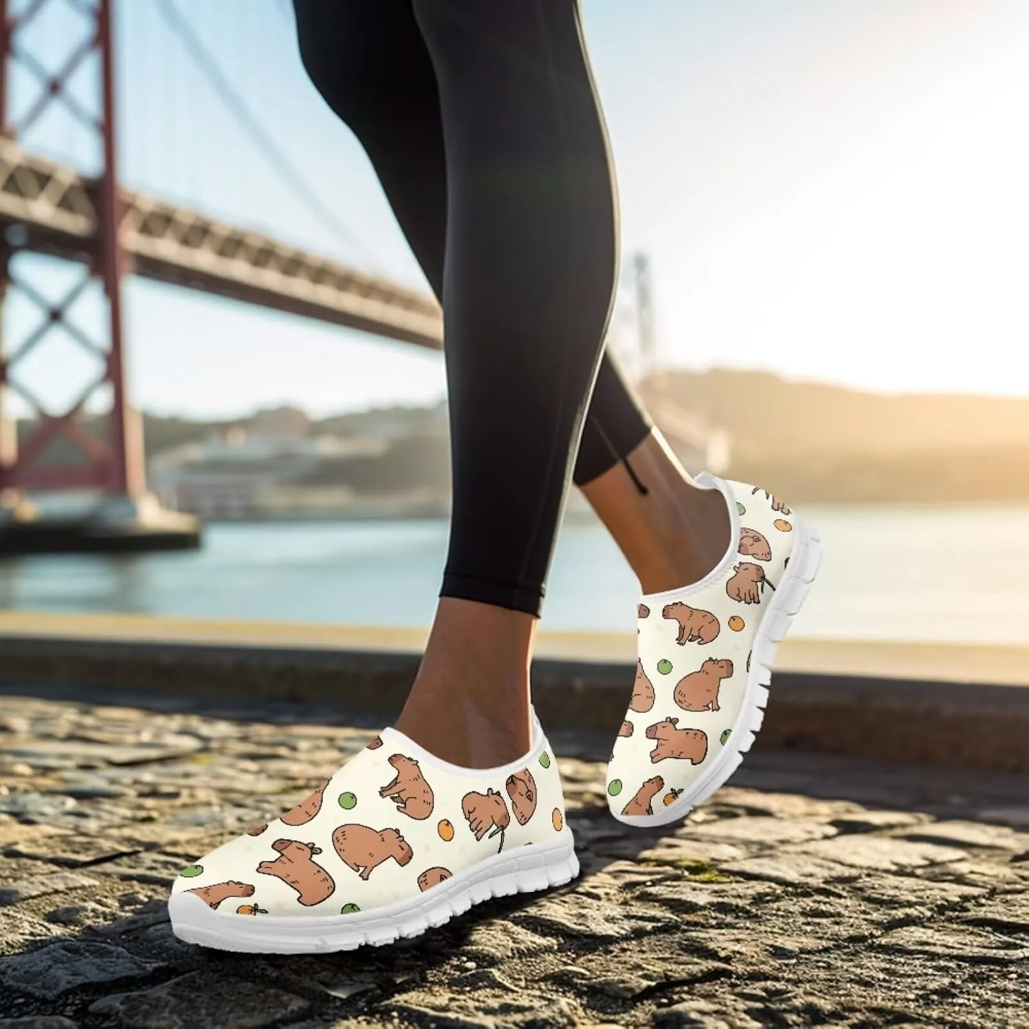 Coloranimal Flats for Women Walking Shoes Womens Loafers Slip On Shoes Travel Shoes with Anti Skid Sole Cute Watre Shoes Casual Flats