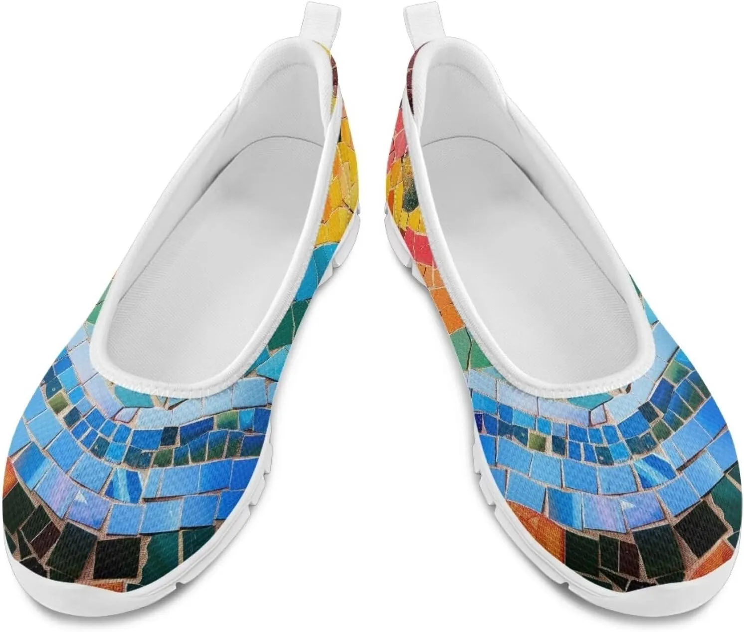 Coloranimal Loafers for Women Flat Shoes Walking Running Shoes Slip On Shoes Mesh Athletic Shoes Lightweight Womens Travel Shoes