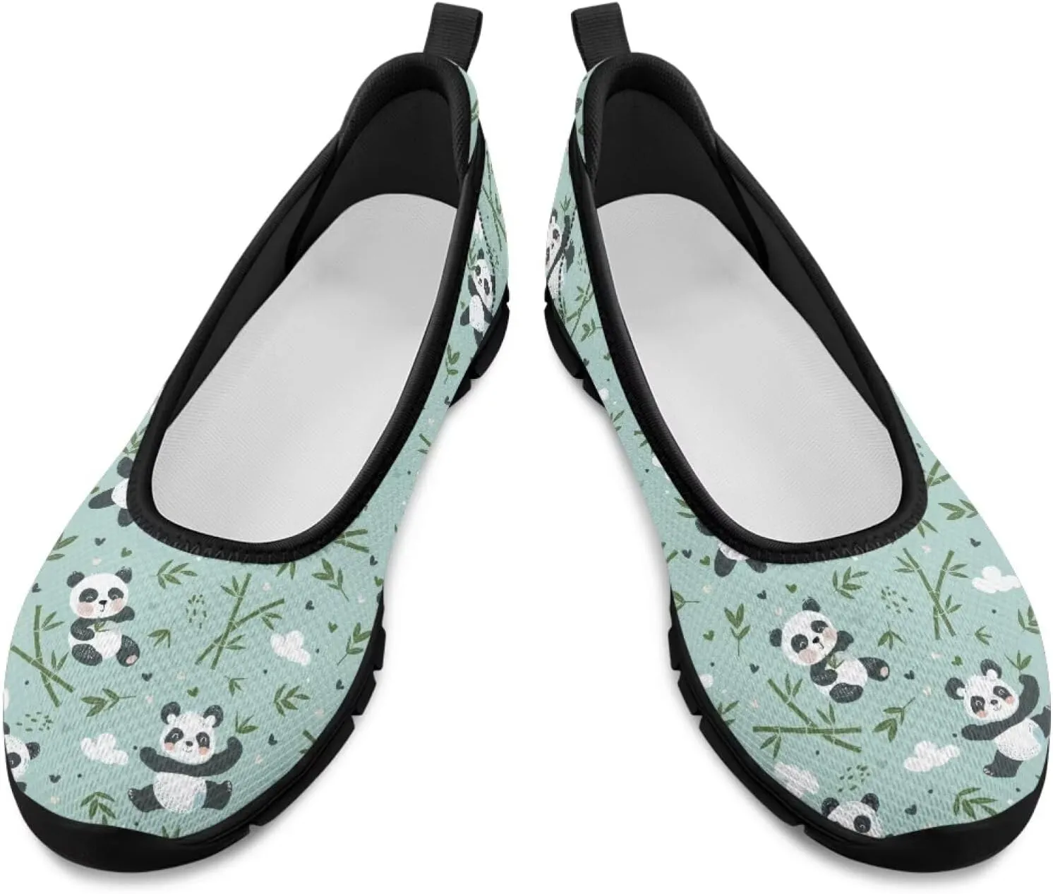 Coloranimal Loafers for Women Mesh Flats Walking Shoes Slip On Flats Tennis Shoes Flats Dress Shoes Fashion Travel Shoes Black Sole