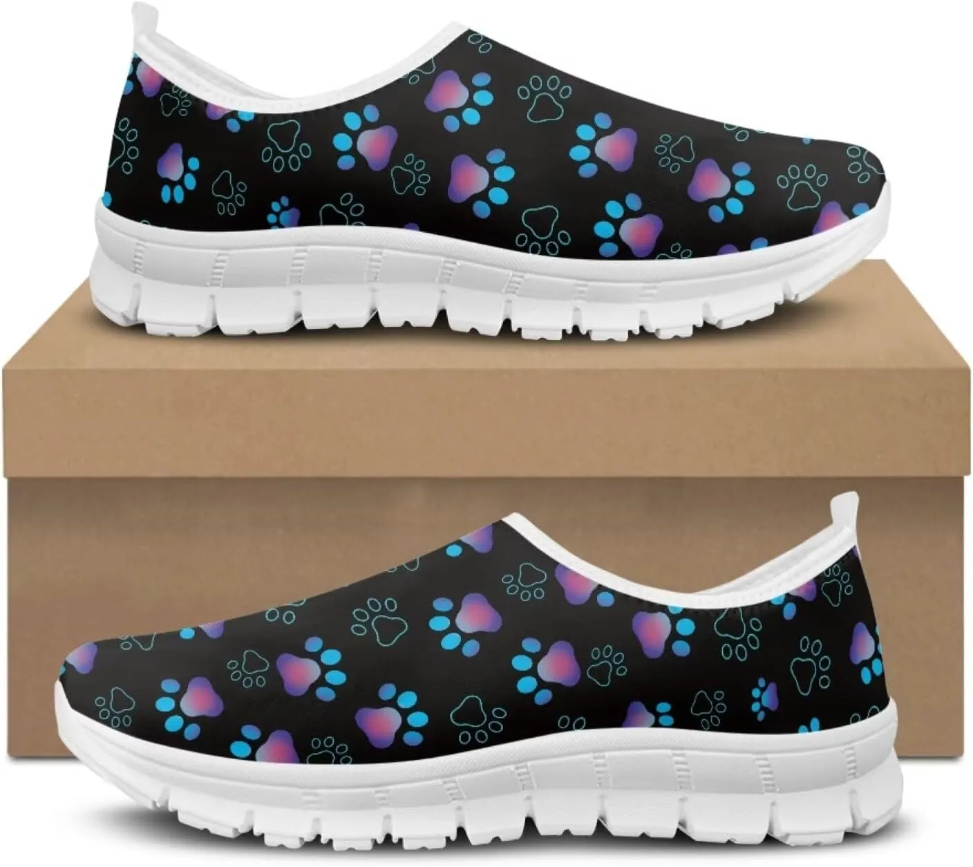 Coloranimal Womens Flats Walking Shoes Loafers for Women Casual Women's Road Running Shoes Travel Shoes Anti Skid Mesh Sports Shoes