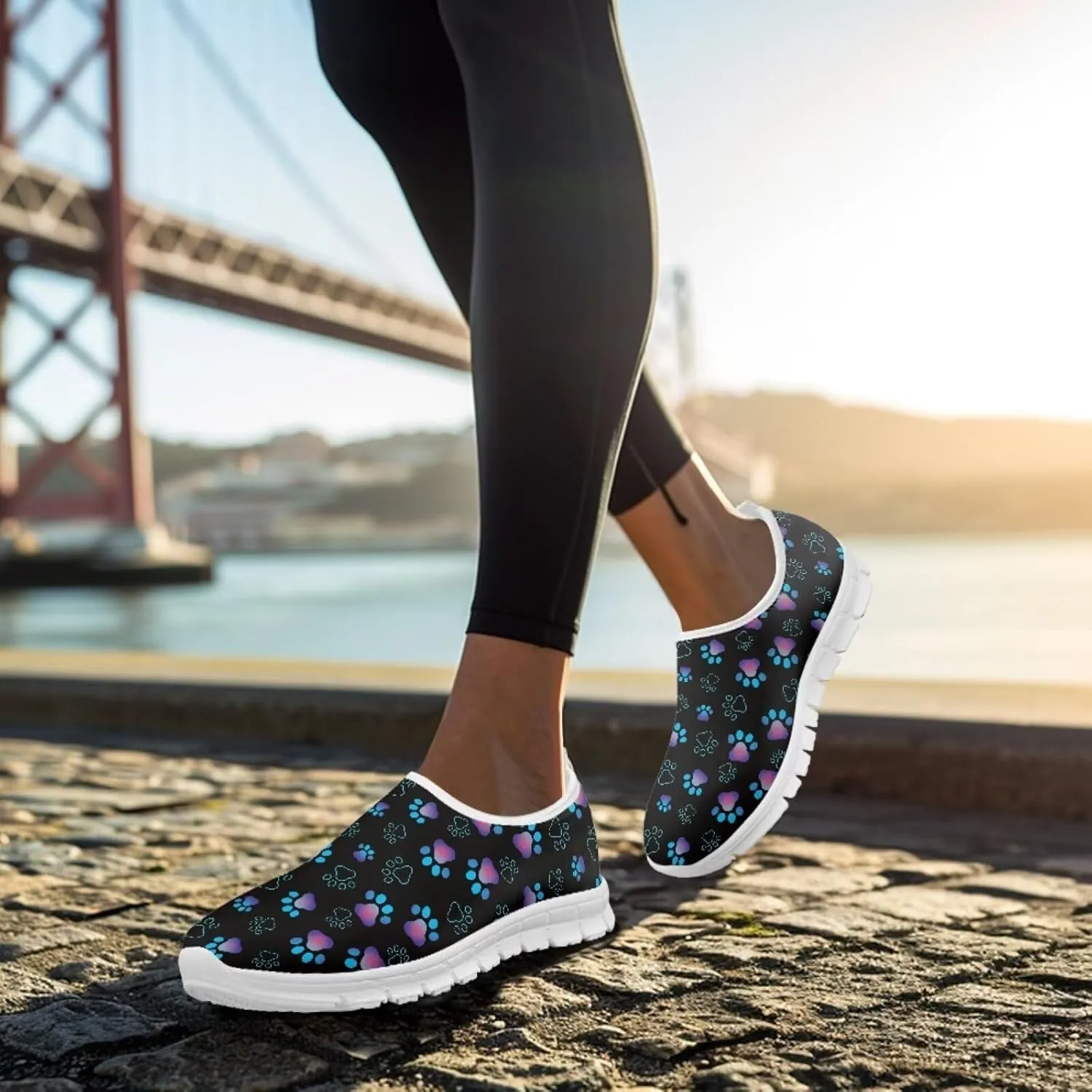 Coloranimal Womens Flats Walking Shoes Loafers for Women Casual Women's Road Running Shoes Travel Shoes Anti Skid Mesh Sports Shoes