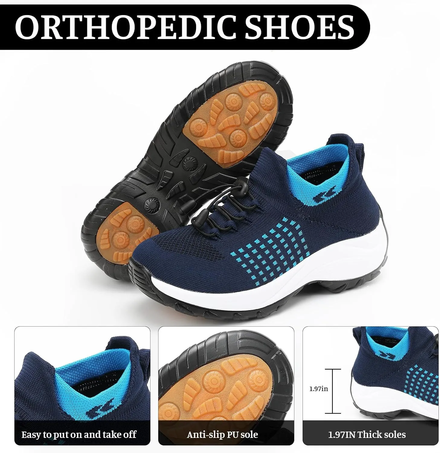 Comfort Wear Shoes for Women Comfortwear Orthopedic Shoes for Women Plantar Fasciitis Arch Support Non Slip Walking Sneakers Ortho Stretch Cushion Shoe Unisex