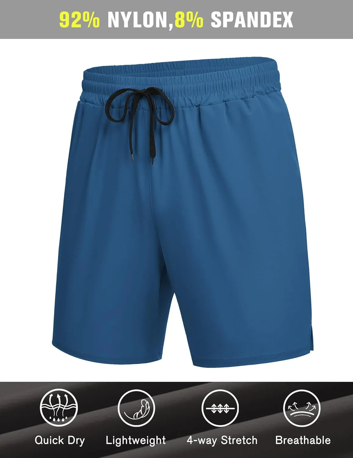 COOFANDY Men's Athletic Running Shorts Quick Dry Lightweight Gym Workout Training Sports Shorts with Pockets