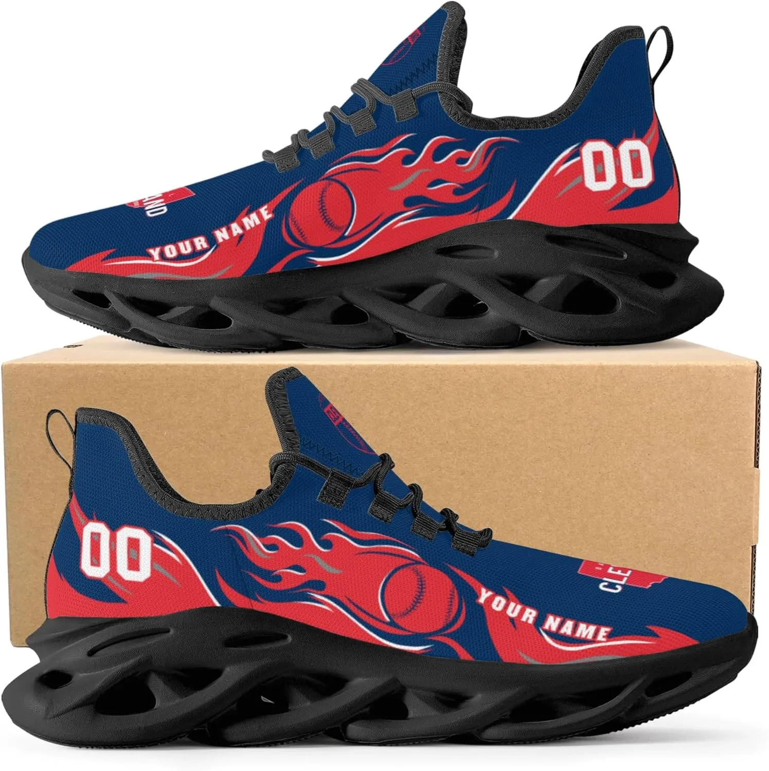 Custom Baseball Flex Control Sneakers Personalized Fan Men's Breathable Name Number Gift Workout Athletic Gym Slip-on Shoes