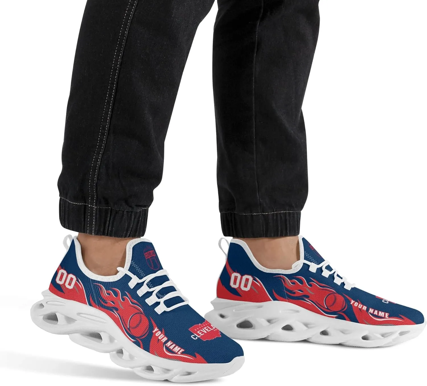 Custom Baseball Flex Control Sneakers Personalized Fan Men's Breathable Name Number Gift Workout Athletic Gym Slip-on Shoes