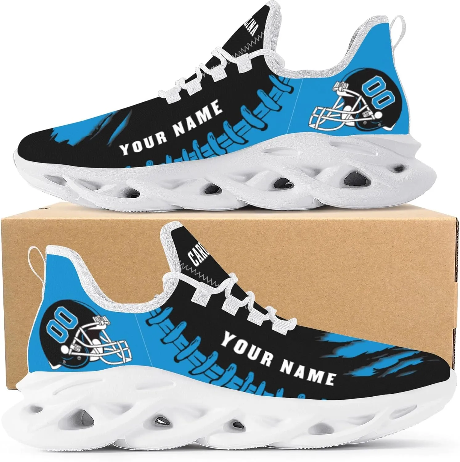 Custom Football Flex Control Sneakers Personalized Fans Men's Breathable Name Number Gifts Workout Athletic Gym Slip-on Shoes