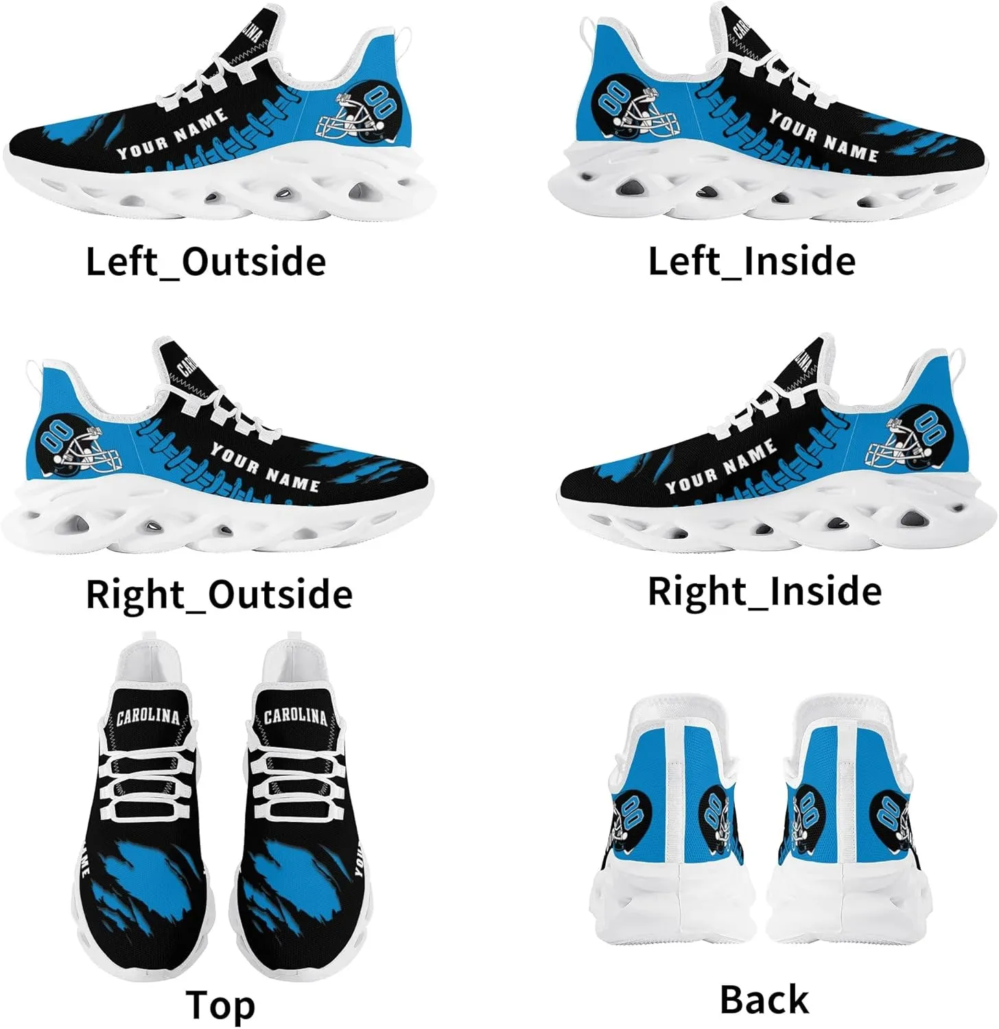 Custom Football Flex Control Sneakers Personalized Fans Men's Breathable Name Number Gifts Workout Athletic Gym Slip-on Shoes