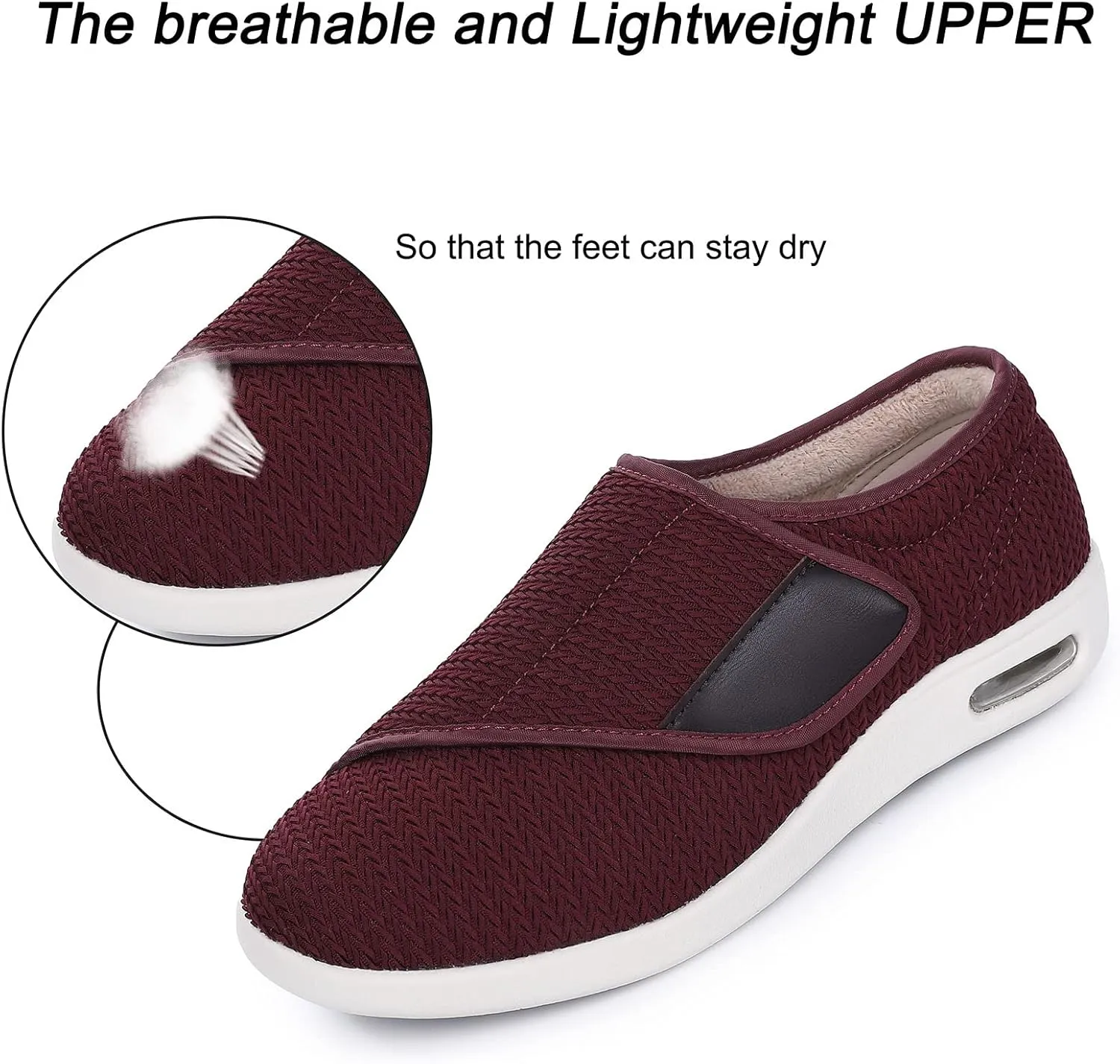 Diabetic Shoes for Women, Women's Wide Width Elderly Shoes, Adjustable Closure Lightweight Breathable, Swollen Feet Walking Edema Sneakers