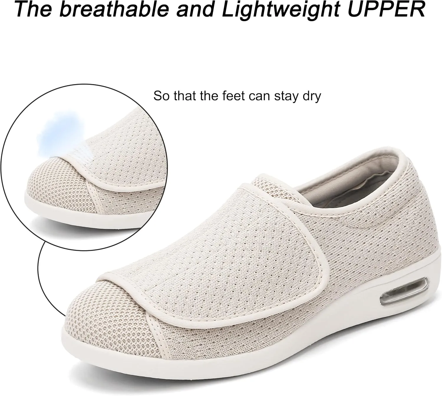 Diabetic Shoes for Women, Women's Wide Width Elderly Shoes, Adjustable Closure Lightweight Breathable, Swollen Feet Walking Edema Sneakers