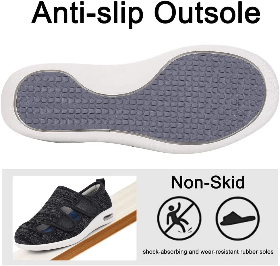 Diabetic Shoes for Women, Women's Wide Width Elderly Shoes, Adjustable Closure Lightweight Breathable, Swollen Feet Walking Edema Sneakers
