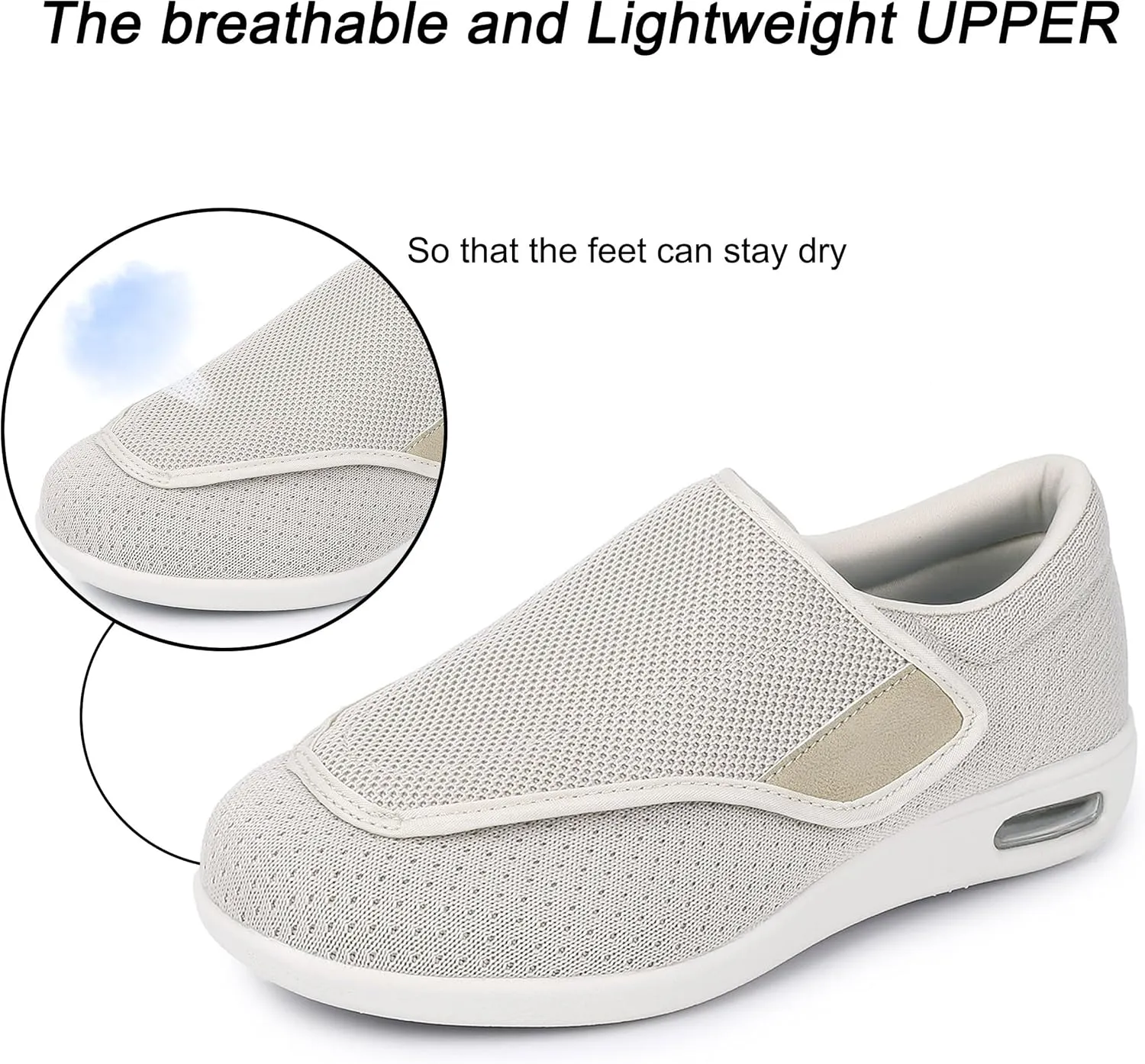 Diabetic Shoes for Women, Women's Wide Width Elderly Shoes, Adjustable Closure Lightweight Breathable, Swollen Feet Walking Edema Sneakers