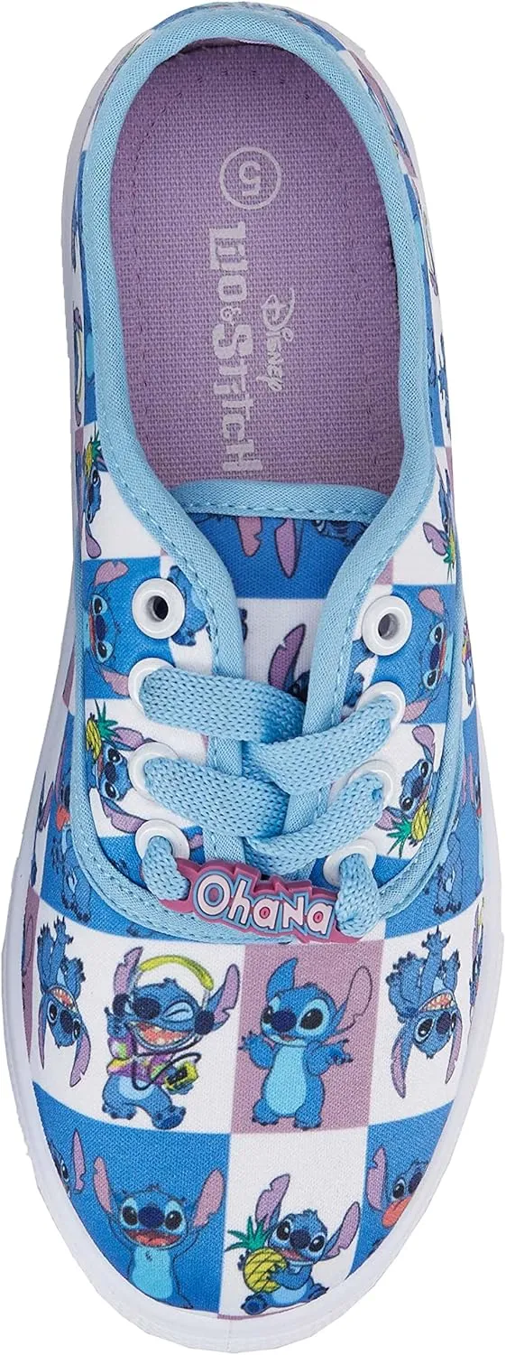 Disney Ladies Lilo and Stitch Shoes - Ladies Classic Lilo and Stitch Lace Up Canvas Sneakers Lilo and Stitch Canvas Lace up Sneakers