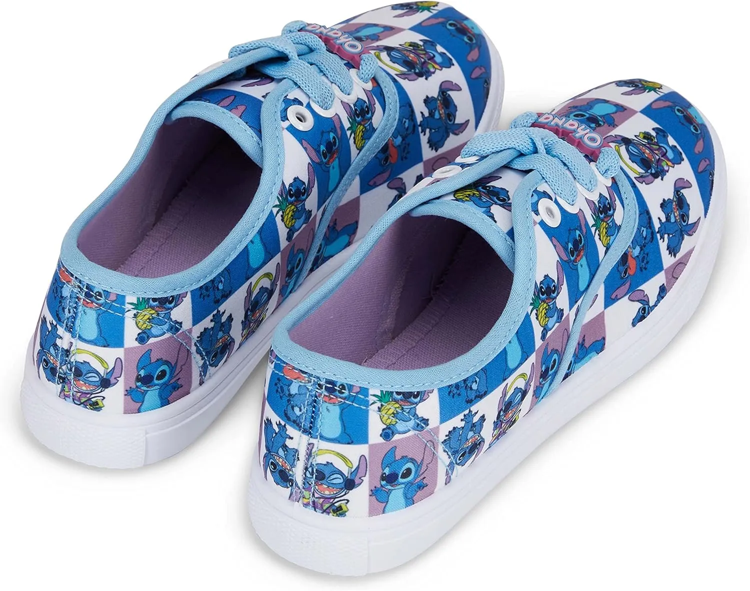 Disney Ladies Lilo and Stitch Shoes - Ladies Classic Lilo and Stitch Lace Up Canvas Sneakers Lilo and Stitch Canvas Lace up Sneakers