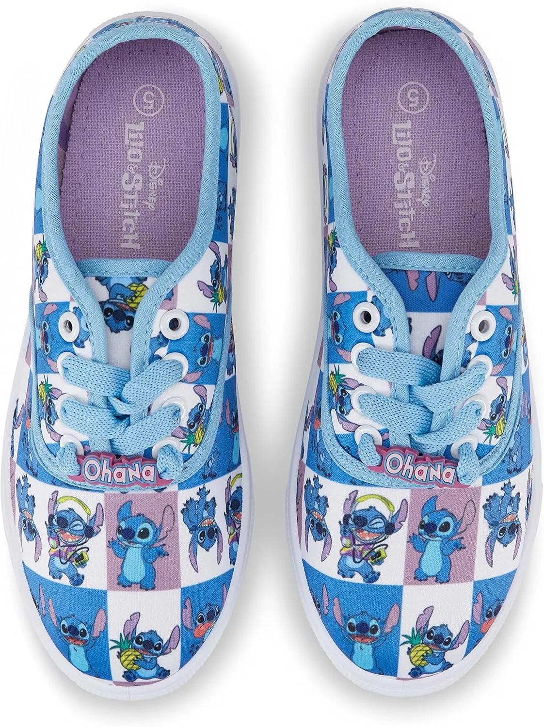Disney Ladies Lilo and Stitch Shoes - Ladies Classic Lilo and Stitch Lace Up Canvas Sneakers Lilo and Stitch Canvas Lace up Sneakers
